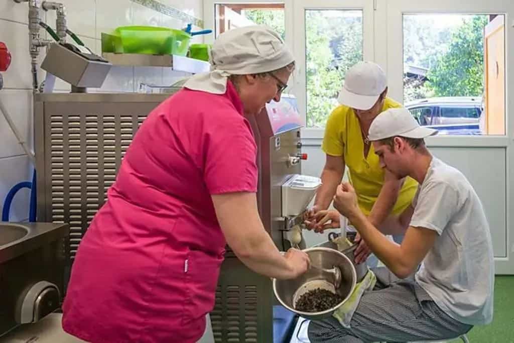 Dairy Farmers making ice cream mirrored